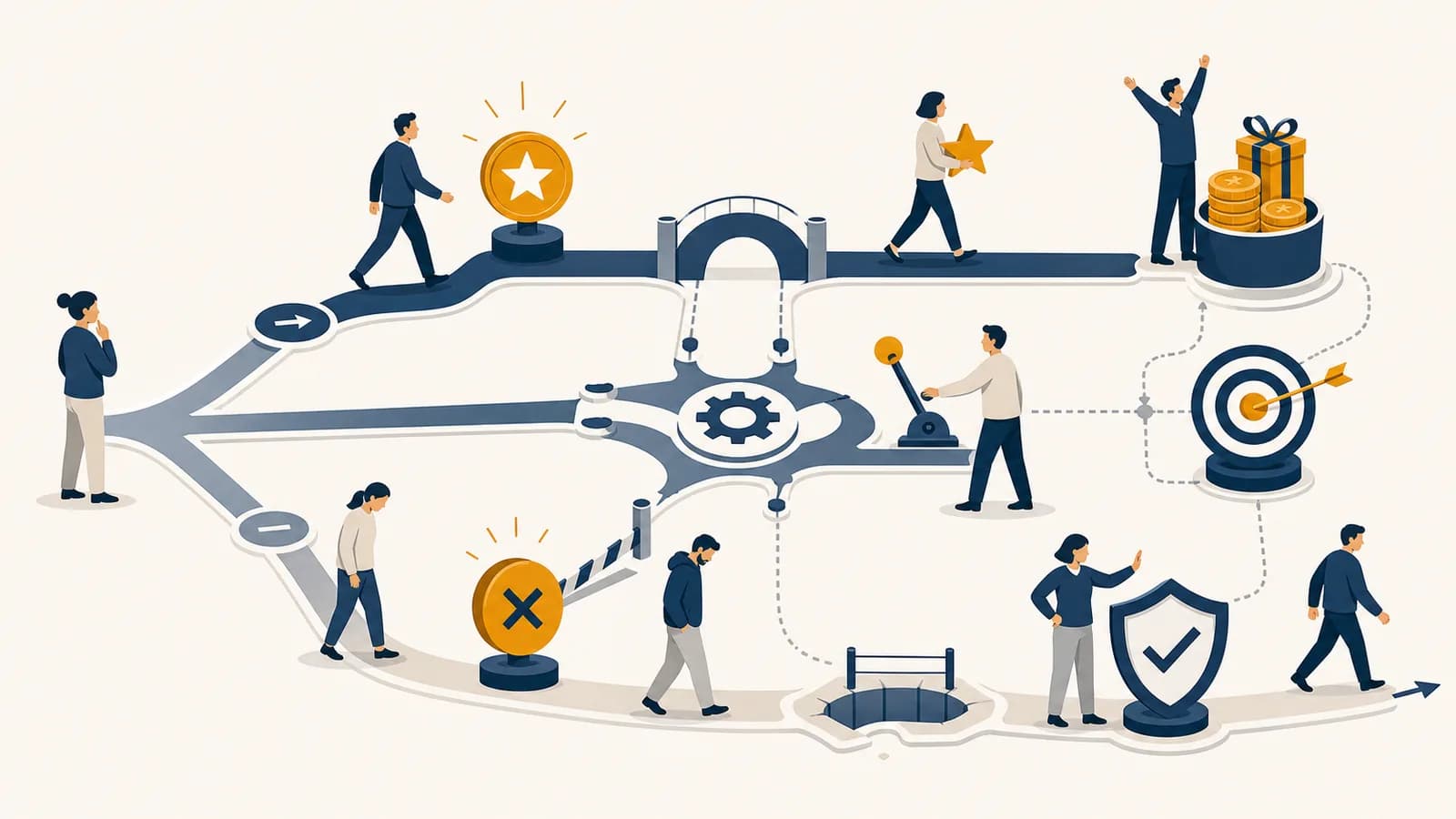 How Incentives Explain the Systems Around You An illustration of people responding to rewards, penalties, targets, and rules inside an interconnected system.